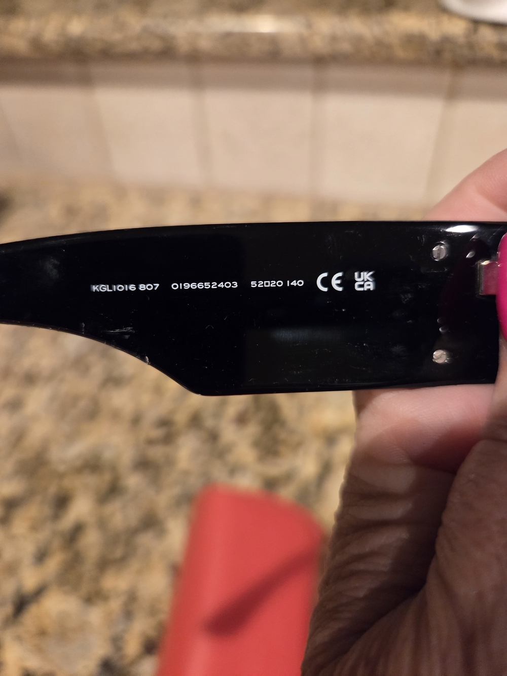 KURT GEIGER Black/Brown Rectangular Sunglasses - Classic Solid Frame No Case - Picture 3 of 4